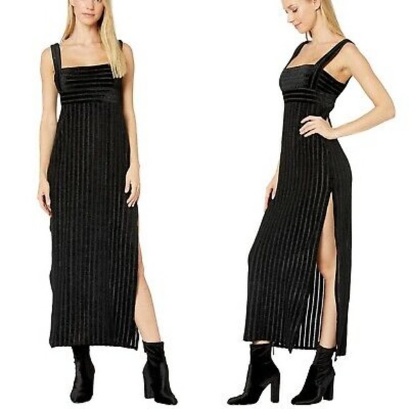 Free People Dresses & Skirts - Free People Geneva Velvet Maxi Dress in Black